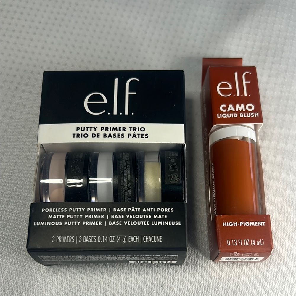 Elf Putty Primer Trio 12g & Camo Liquid Blush 4ml Bronze Bombshell E.L.F